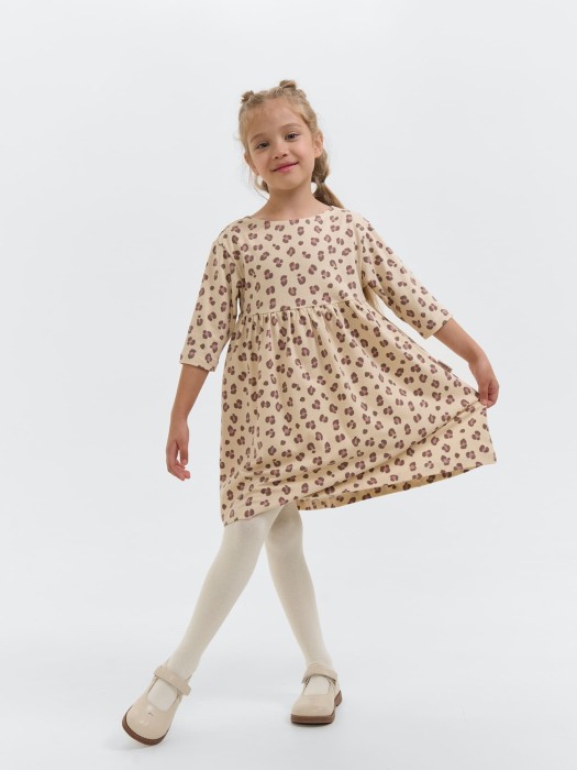 платье "бежевый леопард" от бренда bungly вид слева