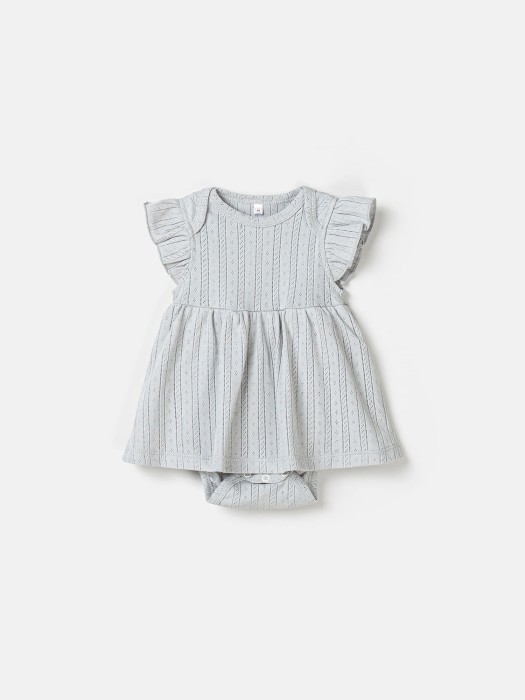 платье-боди с крылышками "жемчуг" из ажурного хлопка 0+ фотография