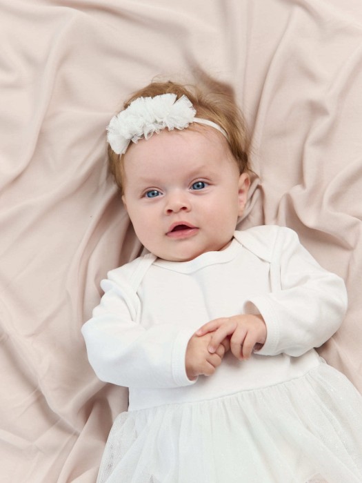 платье-боди с юбкой из фатина "молоко" 0+ из россии вид сбоку