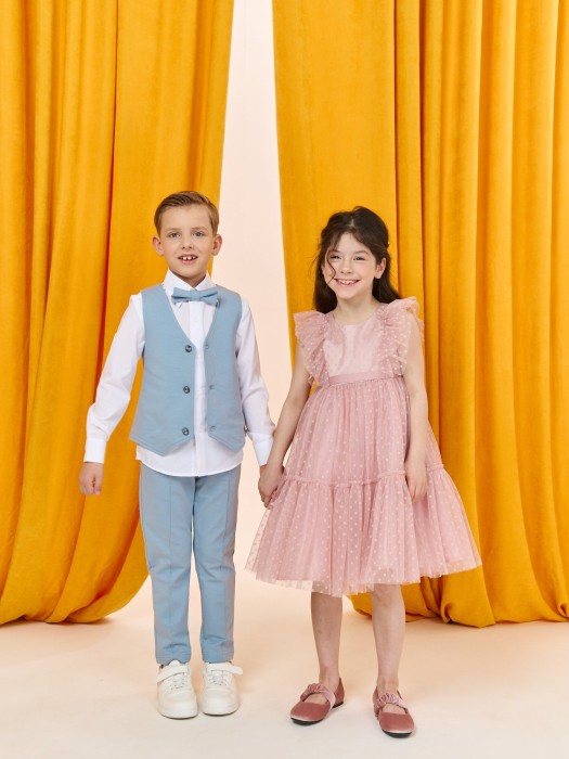 платье фатиновое "пудра" от 1 до 3 лет с изнаночной стороны