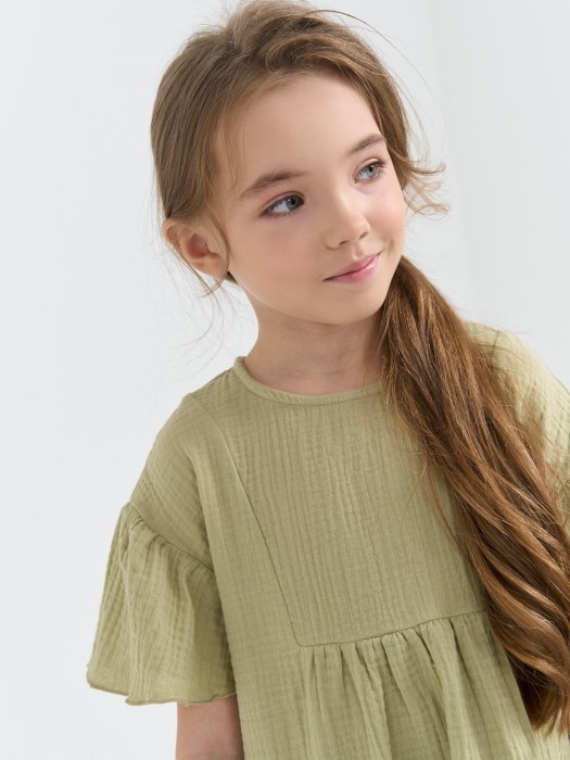 платье муслиновое "шалфей" из россии вид сбоку