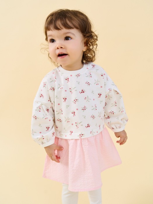 платье с хлопковой юбкой "цветы" 0+ по цене 2399 руб вид справа