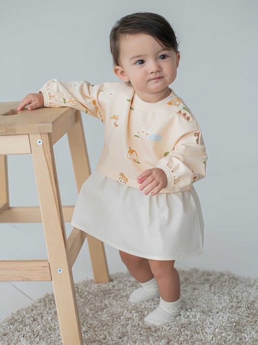 платье с хлопковой юбкой "ферма" 0+ повседневного стиля с лицевой стороны