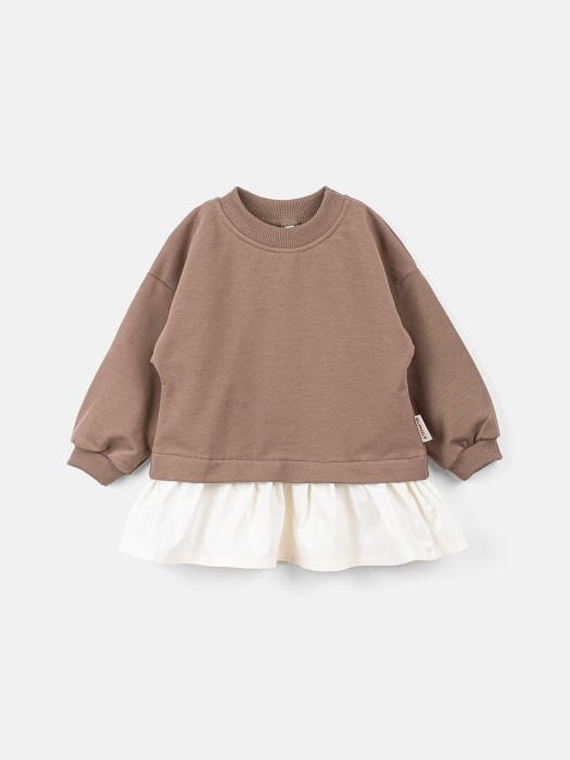 платье с хлопковой юбкой "кокос" от бренда bungly вид слева