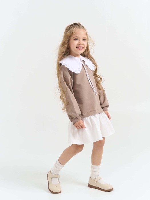 платье с хлопковой юбкой "кокос" из россии вид сбоку