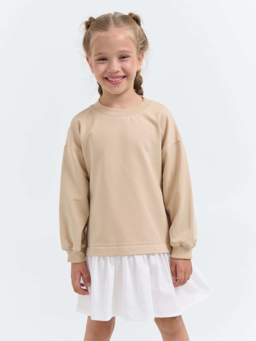 платье с хлопковой юбкой "крем-брюле" по цене 2299 руб вид справа