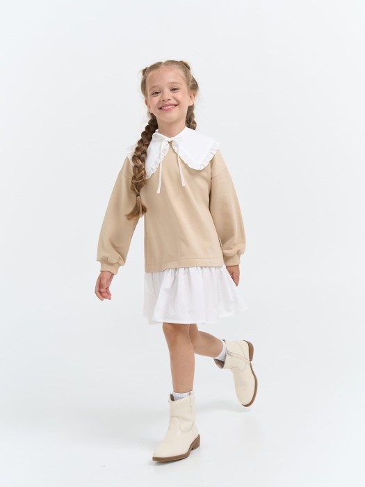 платье с хлопковой юбкой "крем-брюле" из россии вид сбоку