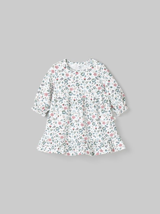 платье с оборкой "цветы" 0+ от бренда bungly вид слева