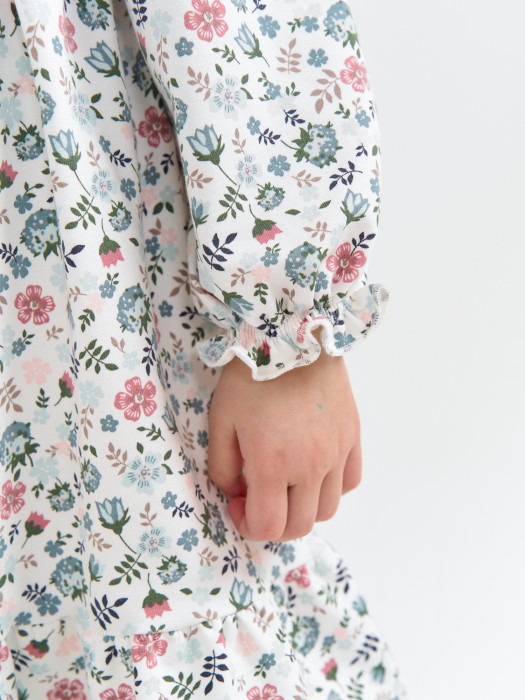 платье с оборкой "цветы" 0+ повседневного стиля с лицевой стороны