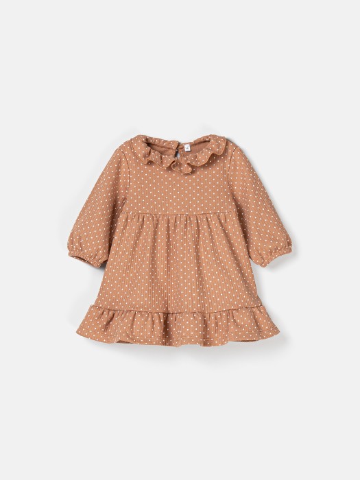 платье с оборкой "тирамису" 0+ от бренда bungly вид слева
