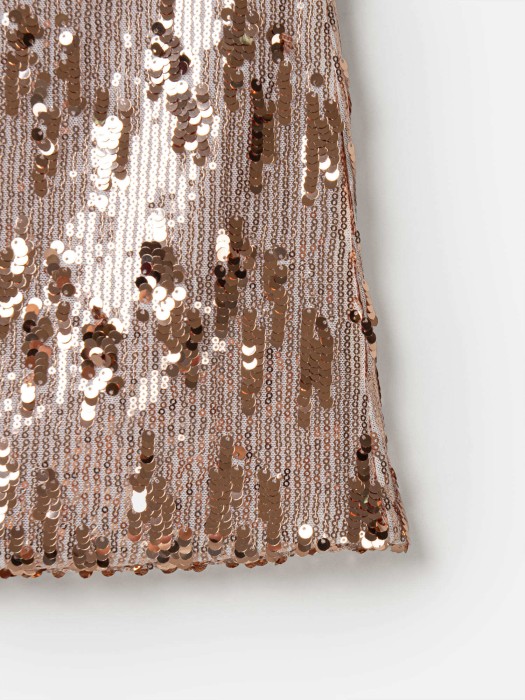 платье с пайетками "розовое золото" по цене 1439 руб вид справа