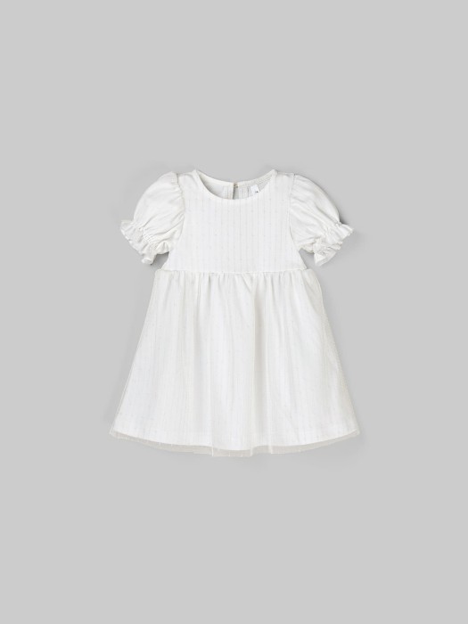 платье с рукавом фонариком "молоко" 0+ от бренда bungly вид слева