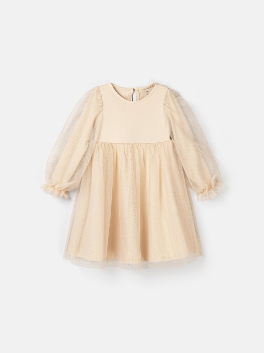 платье с юбкой из фатина "беж" от бренда bungly вид слева