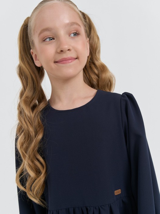 платье "темно-синее" 7+ от 8 до 12 лет с изнаночной стороны