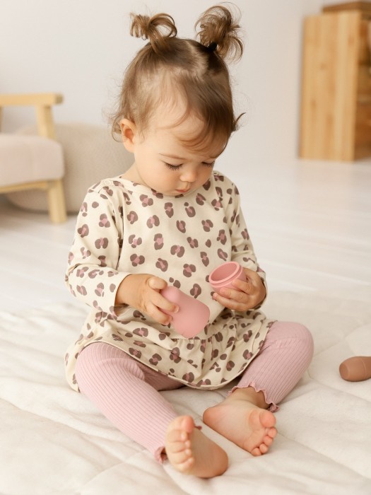 платье-туника "бежевый леопард" 0+ от бренда bungly вид слева