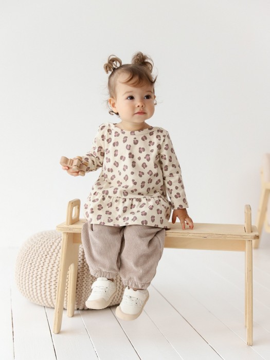 платье-туника "бежевый леопард" 0+ из россии вид сбоку