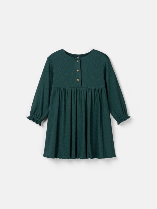 платье в рубчик для девочки "малахит" от бренда bungly вид слева