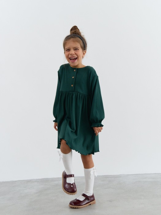платье в рубчик для девочки "малахит" по цене 2999 руб вид справа