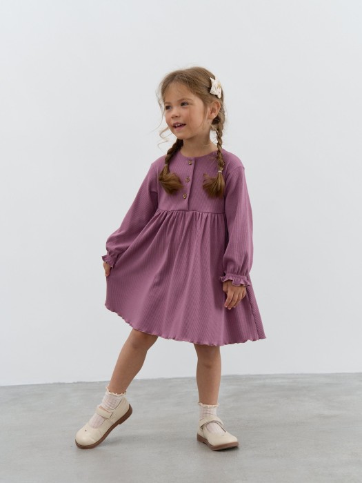 платье в рубчик для девочки "орхидея" из россии вид сбоку