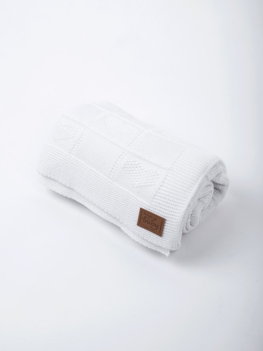 плед вязаный хлопковый "молоко" 0+ фотография