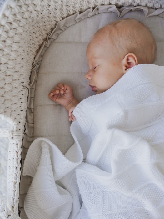 плед вязаный хлопковый "молоко" 0+ по цене 3199 руб вид справа