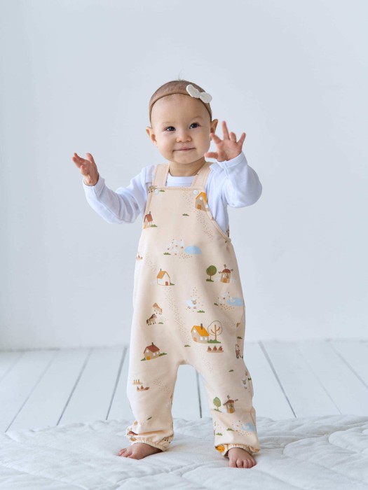 полукомбинезон облегченный "ферма" 0+ от бренда bungly вид слева