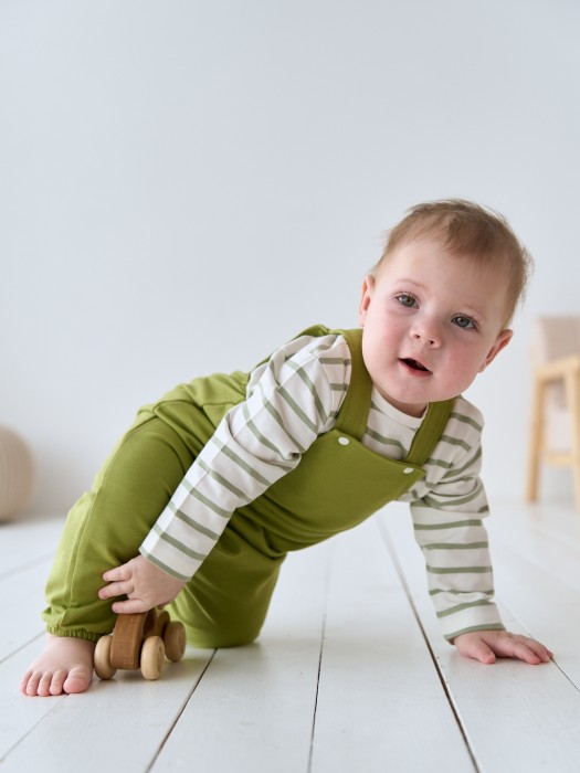 полукомбинезон облегченный "олива" 0+ универсального стиля с лицевой стороны