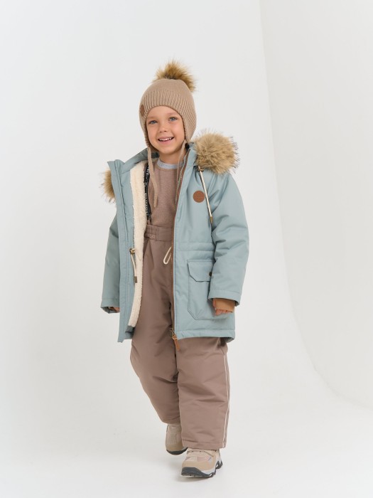 полукомбинезон зимний "кокос" повседневного стиля с лицевой стороны