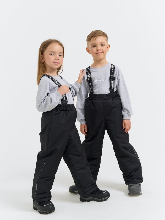 полукомбинезон зимний "уголь" повседневного стиля с лицевой стороны