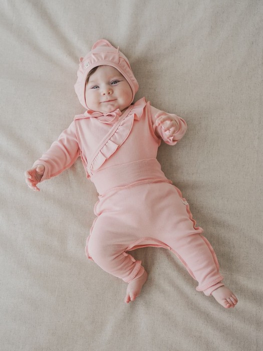 ползунки с наружными швами "чайная роза" 0+ из россии вид сбоку