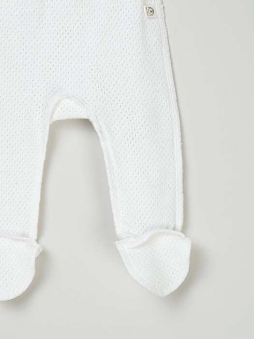 ползунки с закрытой ножкой "молоко" из ажурного хлопка 0+ по цене 799 руб вид справа