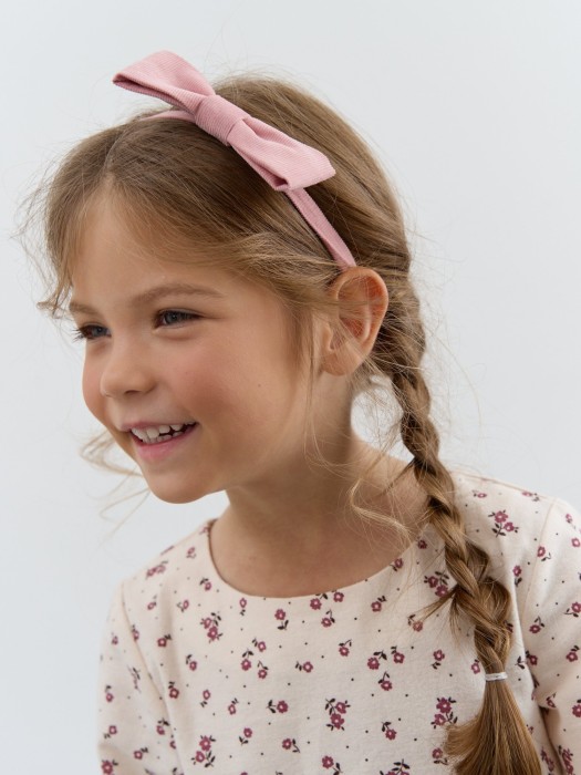 повязка-бант "клубничный крем" фотография