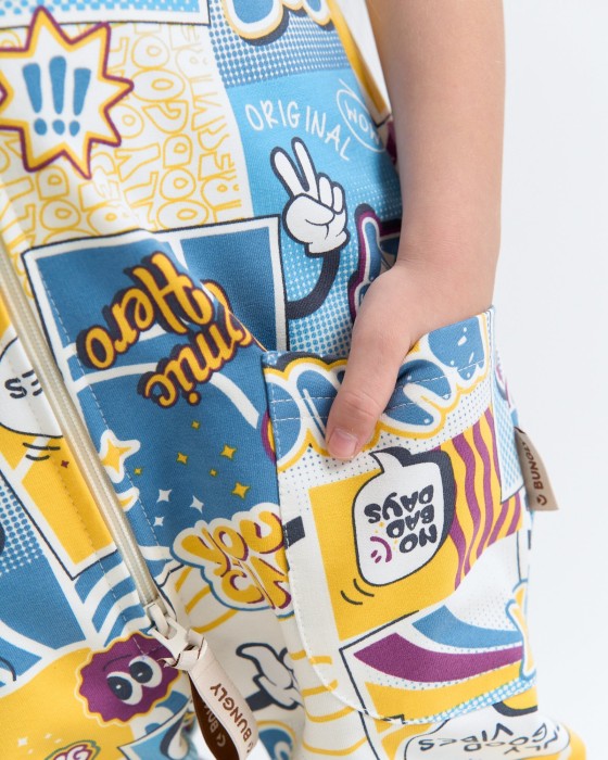 ромпер с длинными штанинами "comic hero" из проверенных материалов спереди