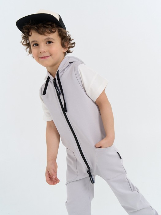 ромпер с длинными штанинами "пепел" от 1 до 3 лет с изнаночной стороны