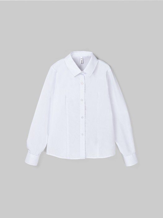 рубашка "белая" для девочки 7+ от бренда bungly вид слева