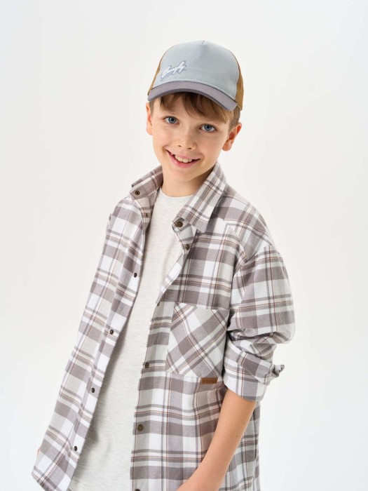 рубашка фланелевая "дымка" 7+ из россии вид сбоку