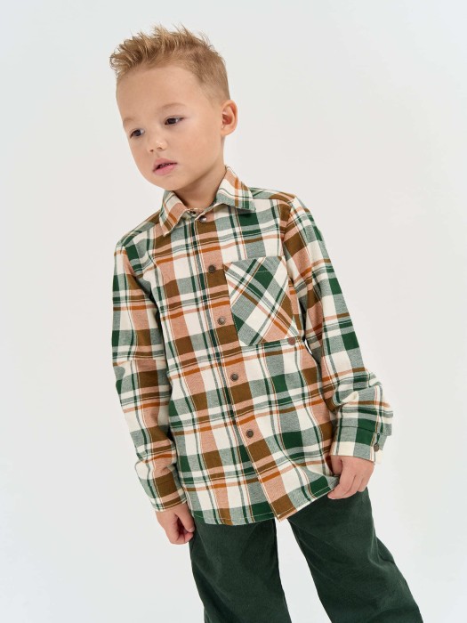рубашка фланелевая "малахит" от бренда bungly вид слева