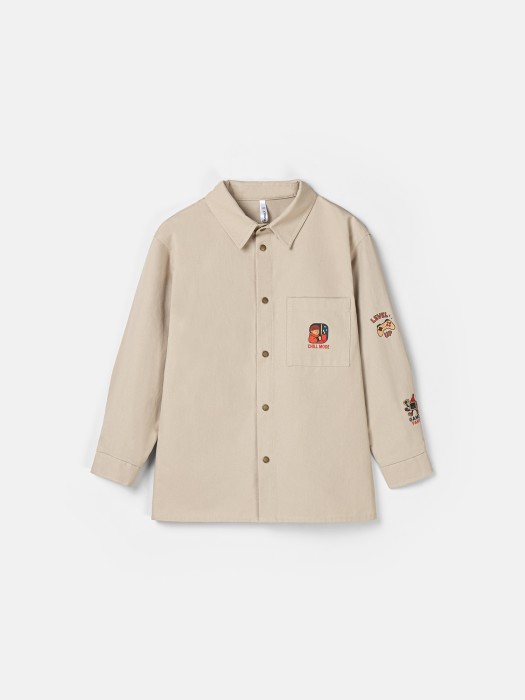 рубашка габардиновая "беж" 7+ от бренда bungly вид слева