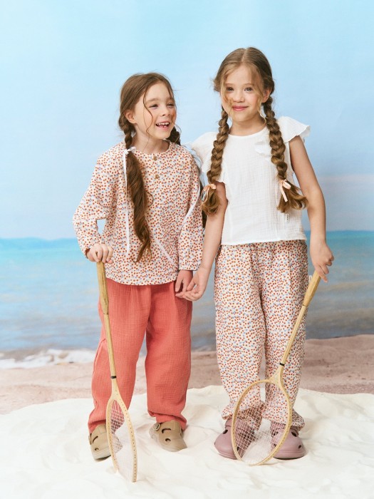 рубашка муслиновая "ягодки" из муслина спереди