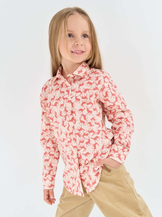 рубашка "олени" от бренда bungly вид слева