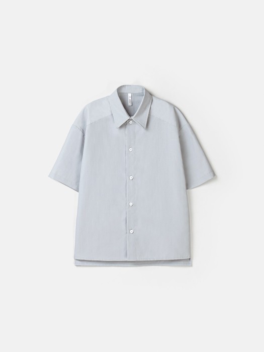 рубашка оверсайз с коротким рукавом "серая" 7+ от бренда bungly вид слева