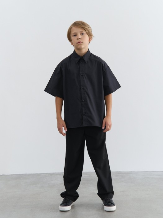 рубашка оверсайз "уголь" 7+ из россии вид сбоку