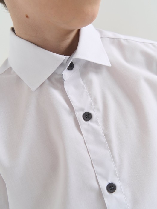 рубашка slim для мальчика "белая" 7+ по цене 1250 руб вид справа