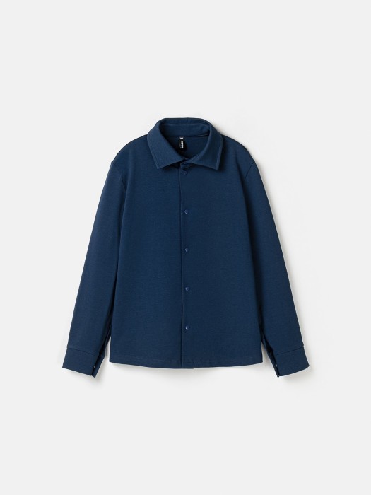 рубашка трикотажная "синяя" на кнопках 7+ фотография