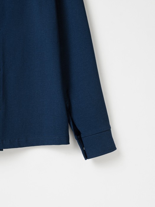 рубашка трикотажная "синяя" на кнопках 7+ по цене 1859 руб вид справа