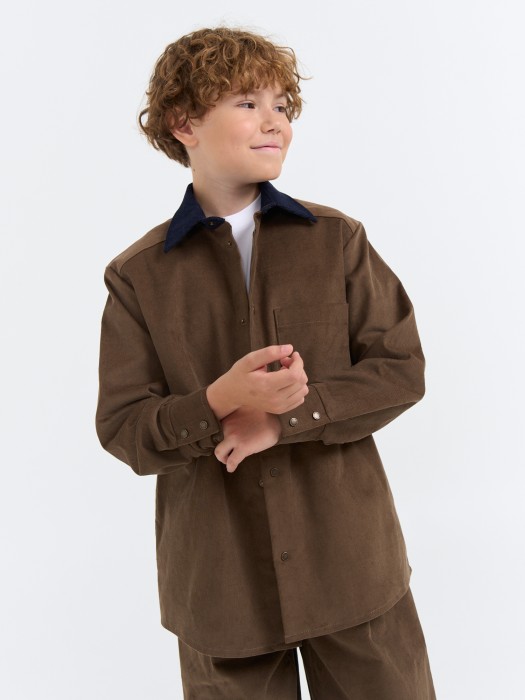 рубашка вельветовая "трюфель" 7+ фотография