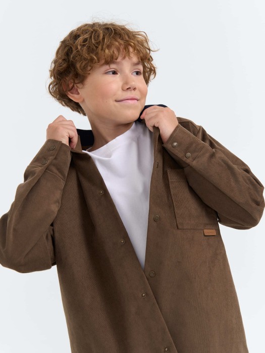 рубашка вельветовая "трюфель" 7+ от бренда bungly вид слева