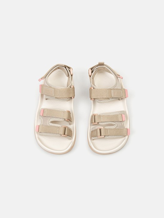 сандалии "беж" на липучке из проверенных материалов спереди