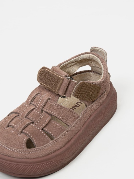 сандалии "пудра" на застежке из проверенных материалов спереди
