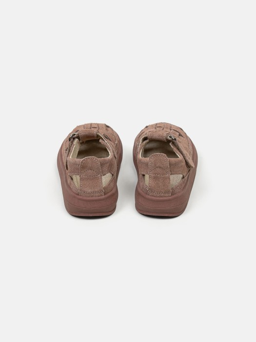 сандалии "пудра" на застежке для детского возраста с изнаночной стороны